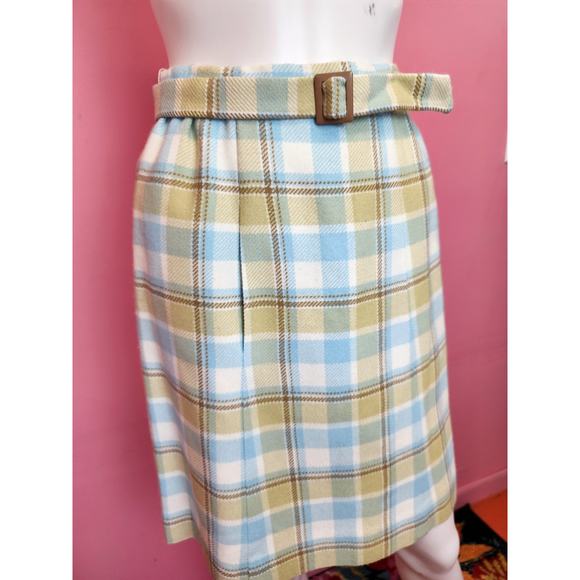Vintage 1960's Deadstock Plaid in Blue, White, Yellow Skirt Suit | XS to Small - Picture 8 of 14